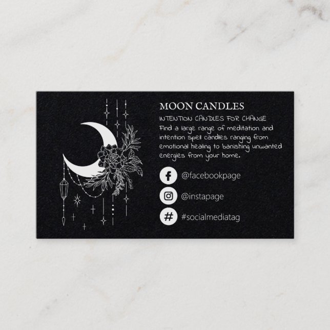 Moon Candle Spell Business Card (Front)