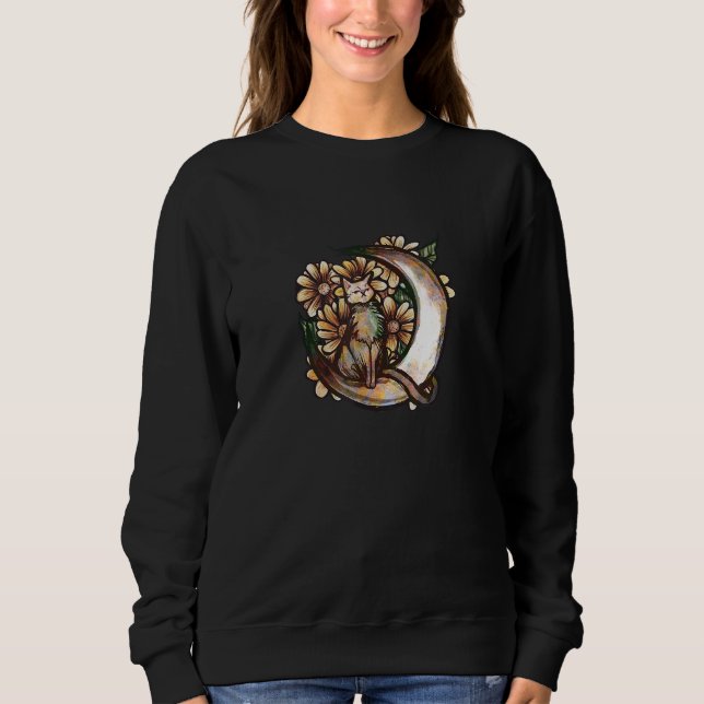 Moon Cat moonchild kitty 2 Sweatshirt (Front)