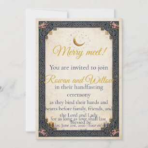 Moon Celtic Knot Handfasting Invite - Love Lasts