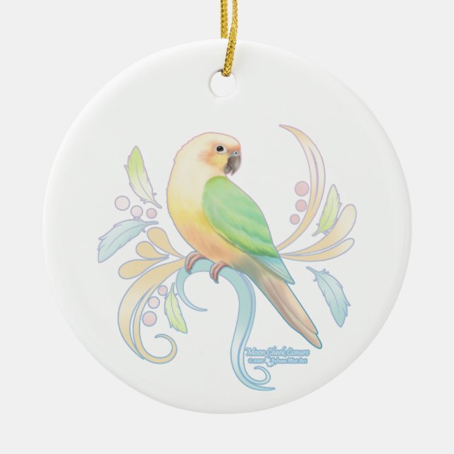 Moon Cheek Conure Ceramic Ornament (Front)
