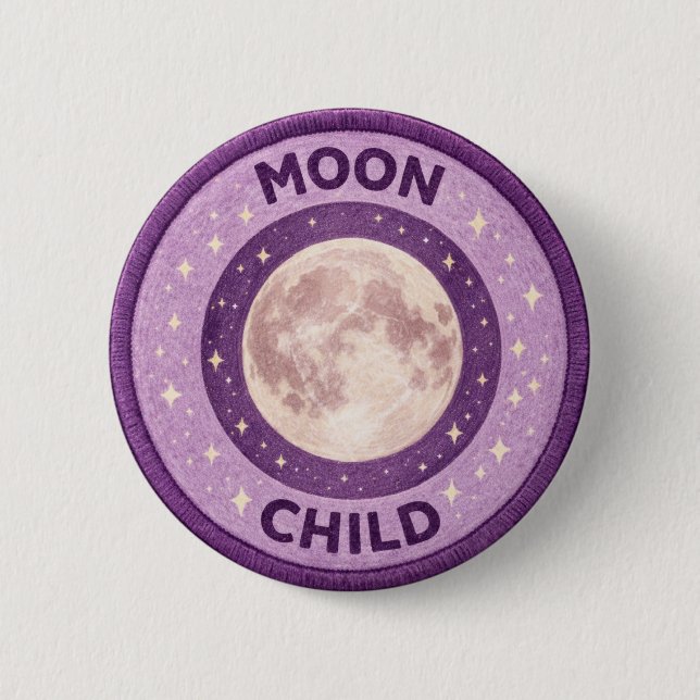 Moon Child 2 Inch Round Button (Front)