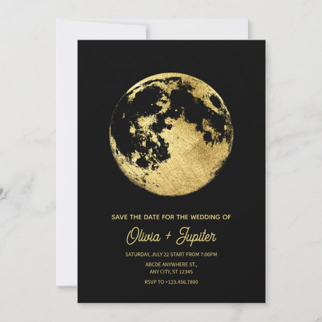 Moon child aesthetic wedding save the date (Front)