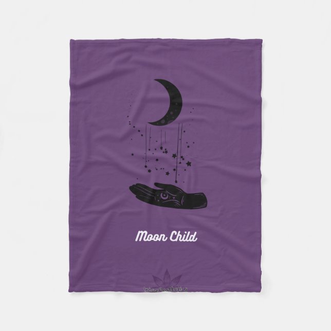 Moon Child Fleece Throw Blanket (Front)