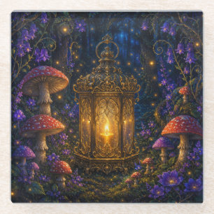 Moon Child Glowing Lantern Enchanted Glass Coaster