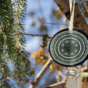 Moon Child Mandala Triple Moon Witch  Ceramic Ornament