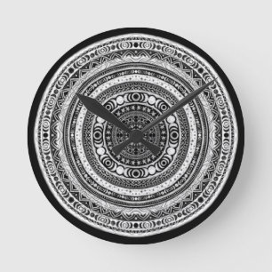 Moon Child Mandala Triple Moon Witch Round Clock