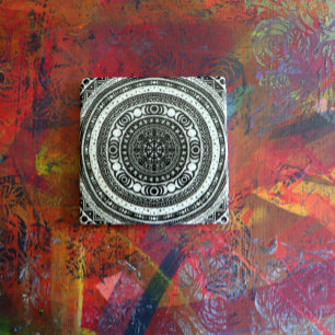 Moon Child Mandala Triple Moon Witch Stone Coaster