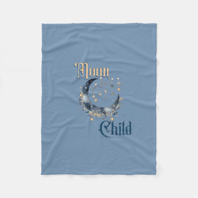 Moon Child Nursery Fleece Blanket (Front)