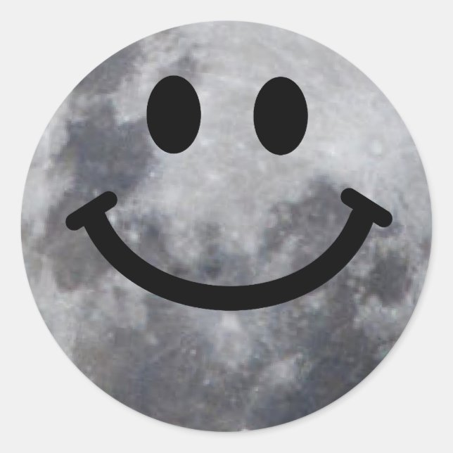 Moon Classic Round Sticker (Front)