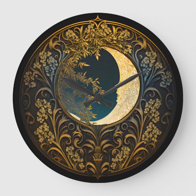 Moon Clock, AI Art Large Clock (Front)
