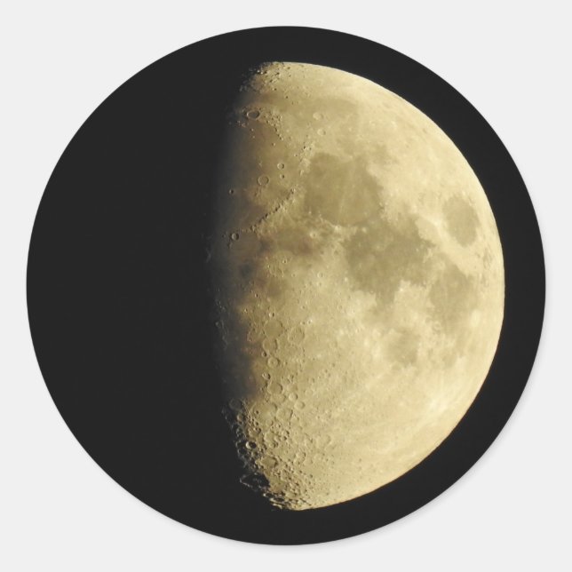 Moon Close Up Photo Classic Round Sticker (Front)