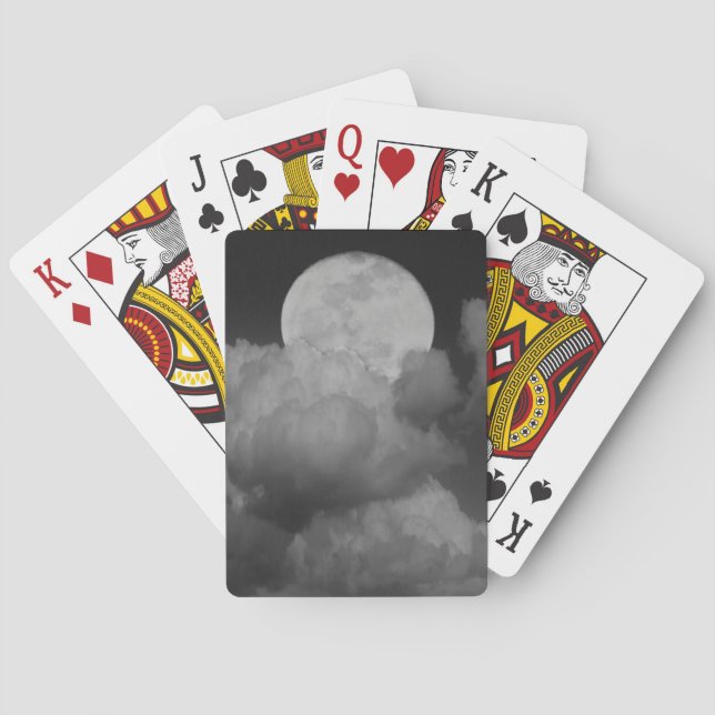 Moon & Clouds Over Kansas Playing Cards (Back)