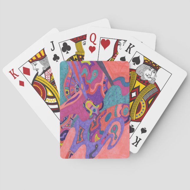 "Moon Crashers" Abstract Art Playing Cards (Back)