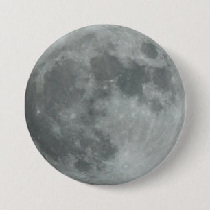 Moon Crisp Dark Sky Full Lunar Round 3 Inch Round Button