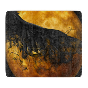 moon crow cutting board