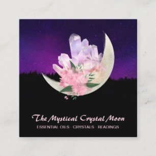 *~* Moon Crystals Floral Landscape Square Business Card