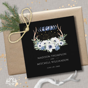 Moon Crystals Flowers Boho Metaphysical Wedding Favour Tags