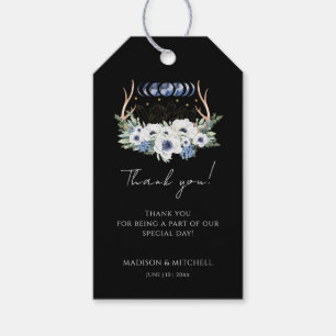Moon Crystals Flowers Boho Metaphysical Wedding Gift Tags