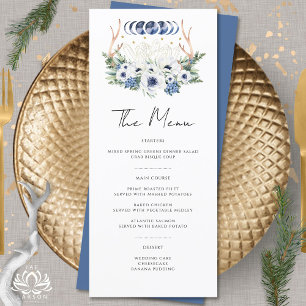 Moon Crystals Flowers Boho Metaphysical Wedding Menu