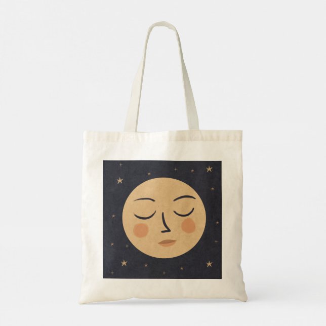 Moon cute face tote bag (Back)
