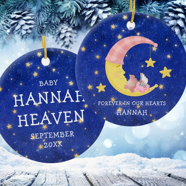 Moon Daughter Memorial Baby Girl Loss Christmas Ceramic Ornament (Moon Daughter Memorial Baby Girl Loss Christmas Ceramic Ornament
)