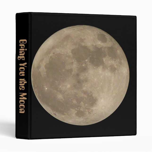 Moon Daytimer Full Moon Planner Custom Moon Gift Binder (Front/Spine)