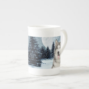 Moon d'hiver Husky Bone China Mug