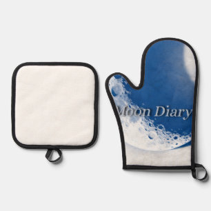Moon diary  oven mitt & pot holder set