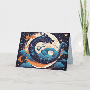 moon dragon greeting card