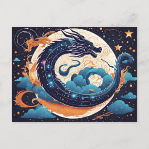 moon dragon postcard