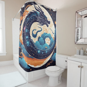 moon dragon shower curtain