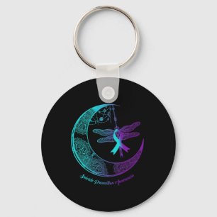 Moon Dragonfly Suicide Prevention Awareness  Keychain