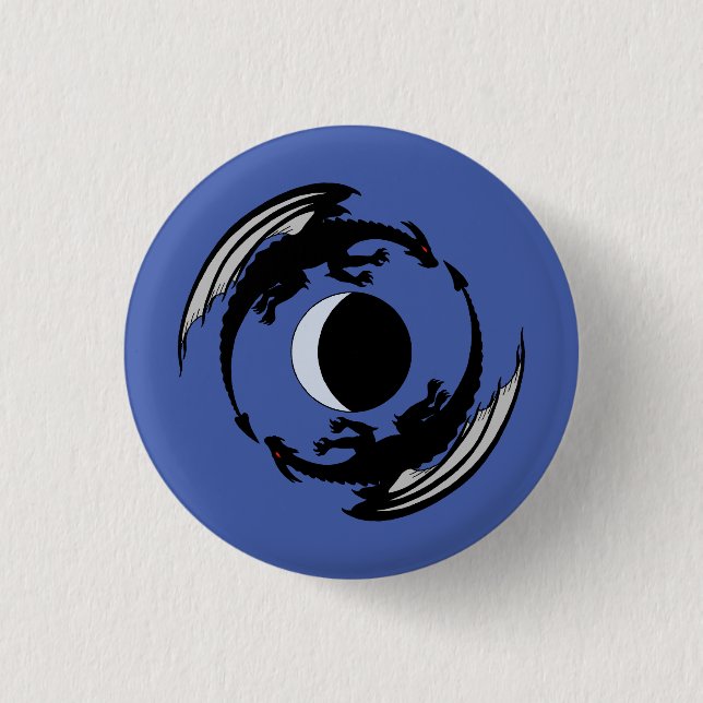 Moon Dragons Fantasy Design Button (Front)