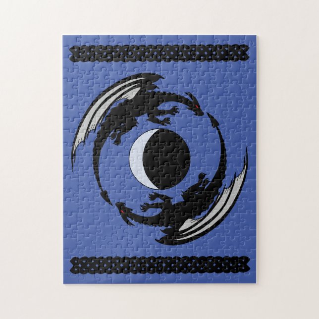 Moon Dragons Fantasy Design Jigsaw Puzzle (Vertical)