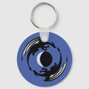 Moon Dragons Fantasy Design Keychain