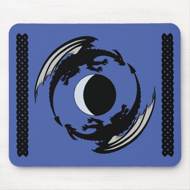 Moon Dragons Fantasy Design Mouse Pad (Front)