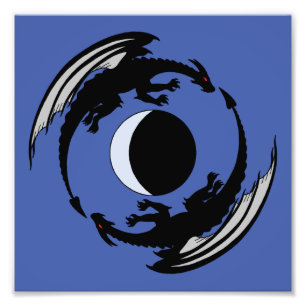 Moon Dragons Imaginaire Design Photo Imprimer