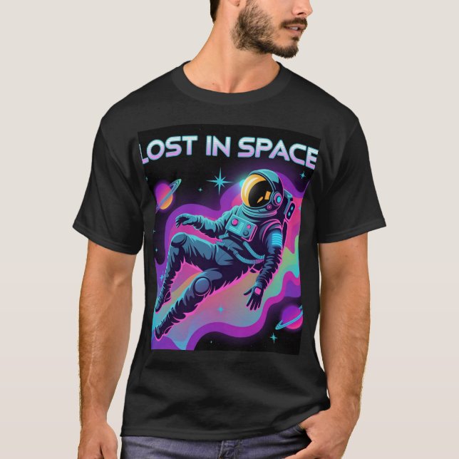 Moon Dreams – Astronaut Sitting Alone in Space T-Shirt (Front)