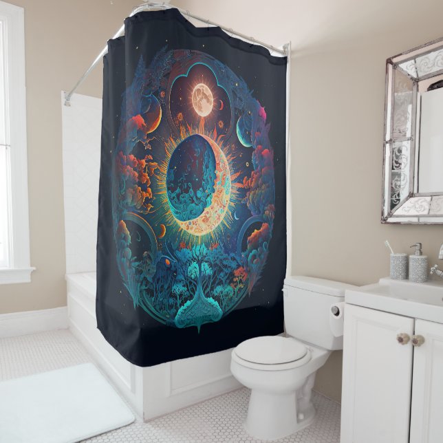 Moon Dreams Shower Curtain (In Situ)