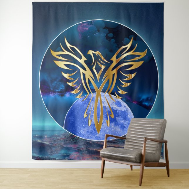 Moon Eagle Tapestry (In Situ)