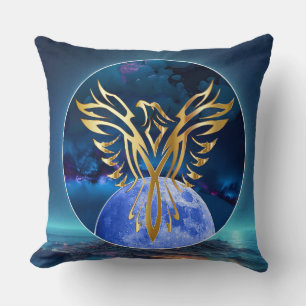Moon Eagle Throw Pillow