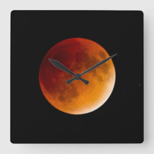 Moon Eclipse Blood Moon Mendota Heights Square Wall Clock
