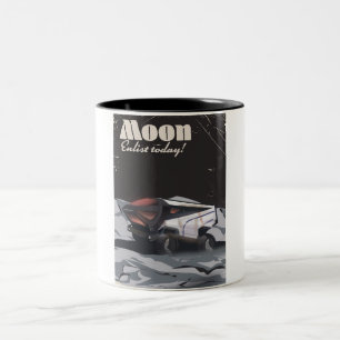 Moon - "Enlist Today" Sci-fi poster Two-Tone Coffee Mug