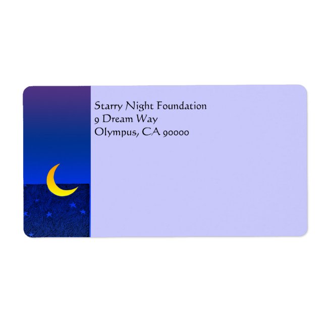 Moon et étoiles Étiquette d'expédition personnalis (Devant)