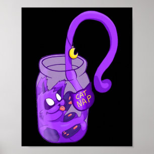 Moon Face Cat Nap - Cute Cat  Poster