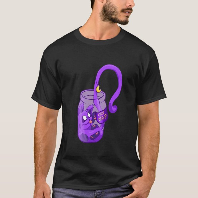 Moon Face Cat Nap - Cute Cat T-Shirt (Front)