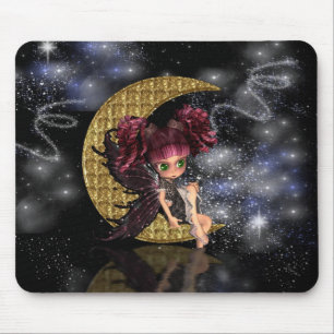 moon fairy mousepad, mouse mat, gothic fairy mouse pad