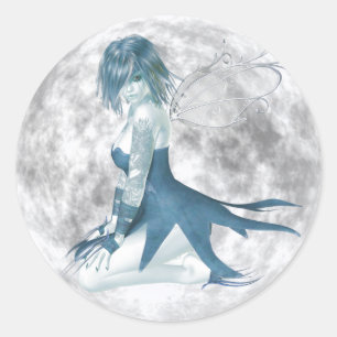Moon Fairy Round Stickers