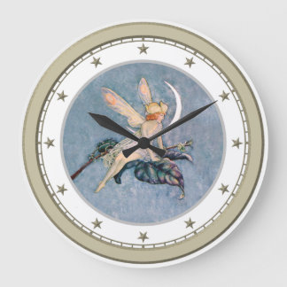 Moon Fairy Silver Star Clock