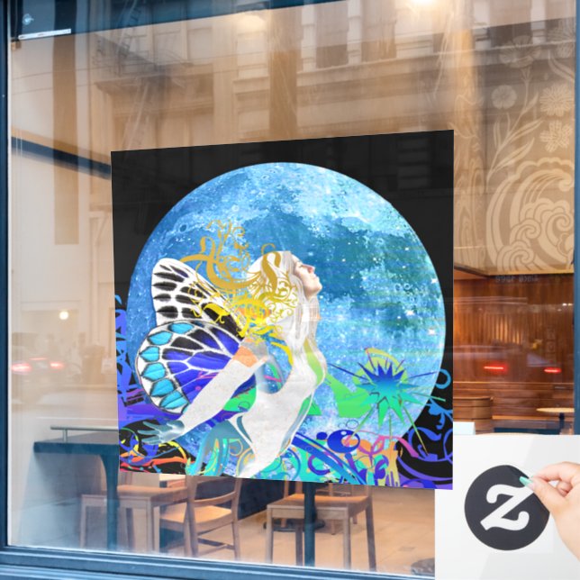 Moon Fairy  Window Cling (Cafe Window)